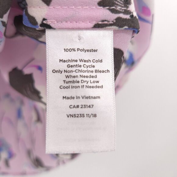 Talbots floral popover tunic top womens Size XL purple 3/4 sleeve - Picture 6 of 8